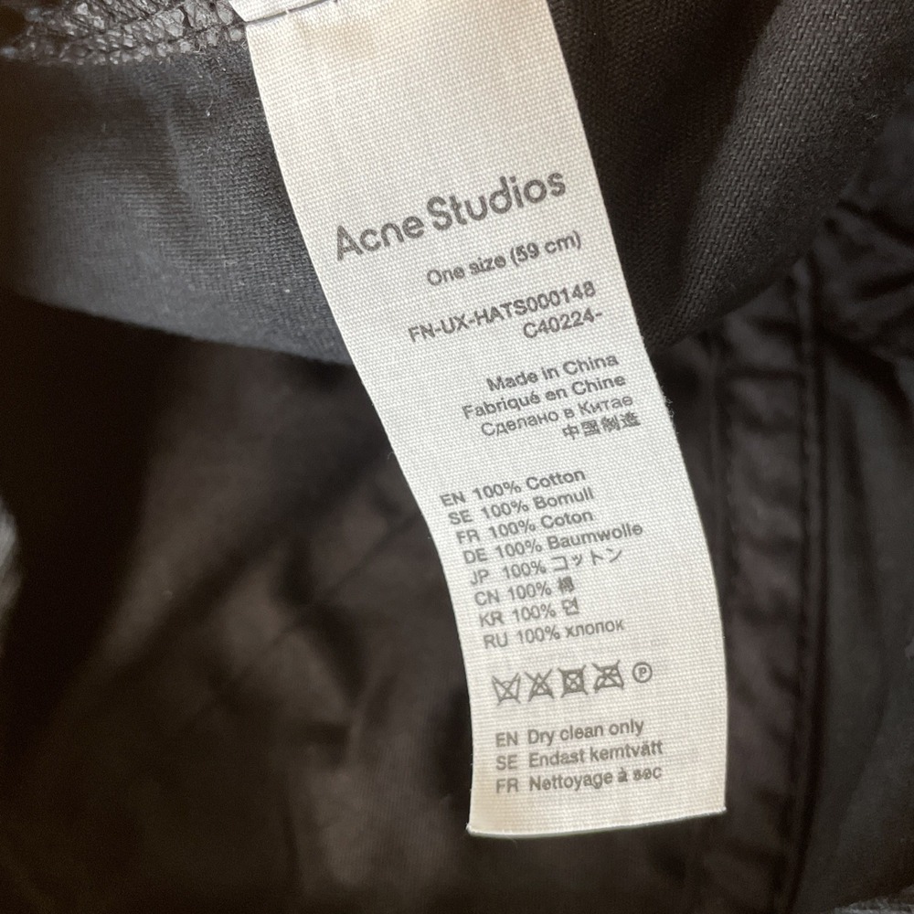 Acne Studios Hat Mens One Size Black Logo Baseball Cap Adjustable Back Outdoor - Picture 11 of 16